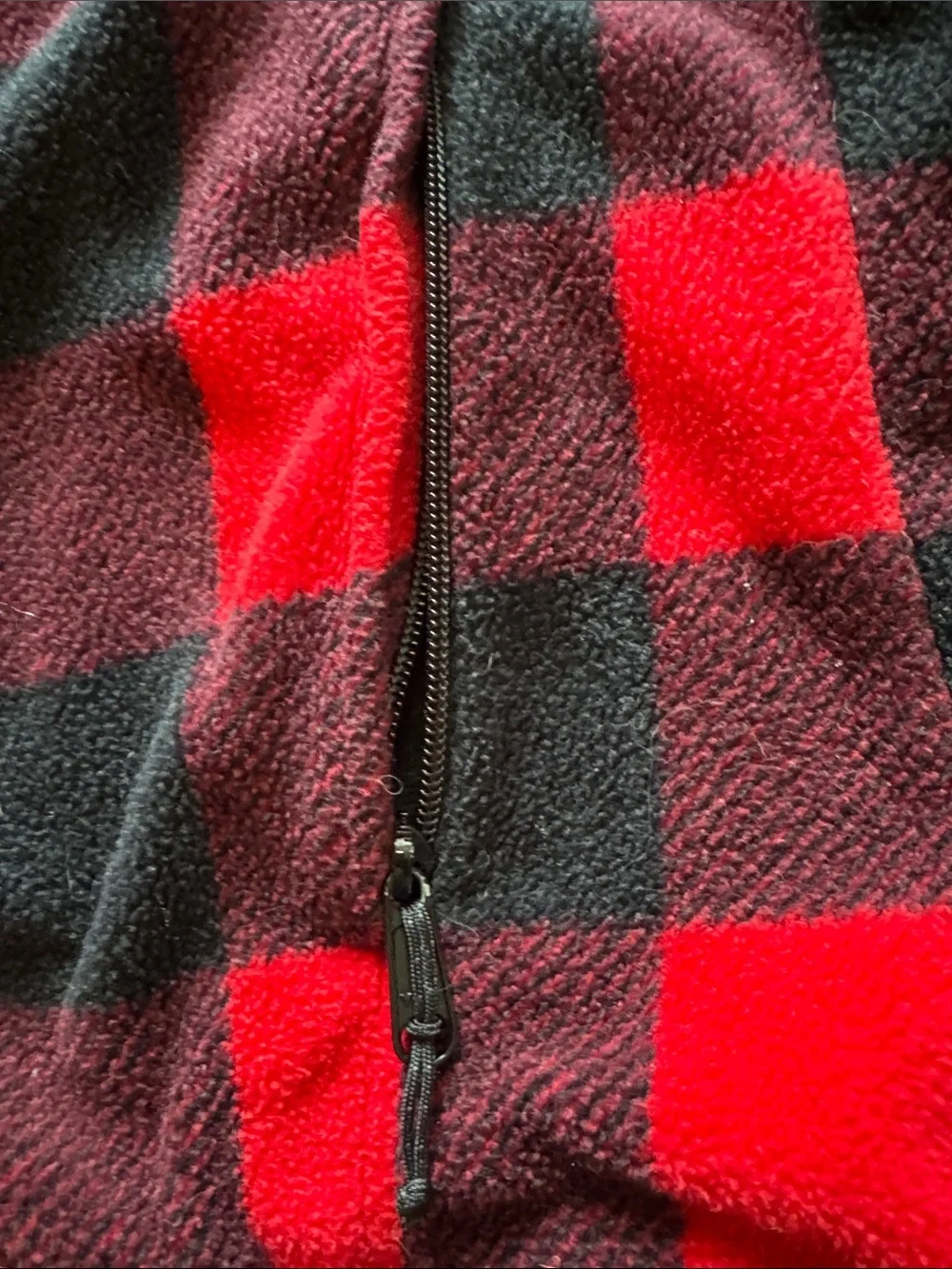 Columbia Red and Black Buffalo Plaid Mens fleece Jacket
